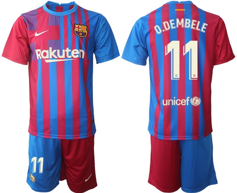 Men 2021-2022 Club Barcelona home red #11 Nike Soccer Jerseys